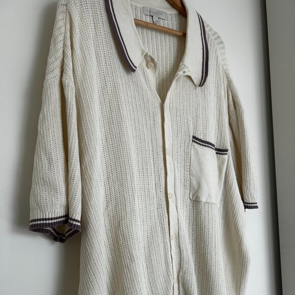 Button Up Knit Shortsleeve Shirt | Men's XL - Picture 1 of 3
